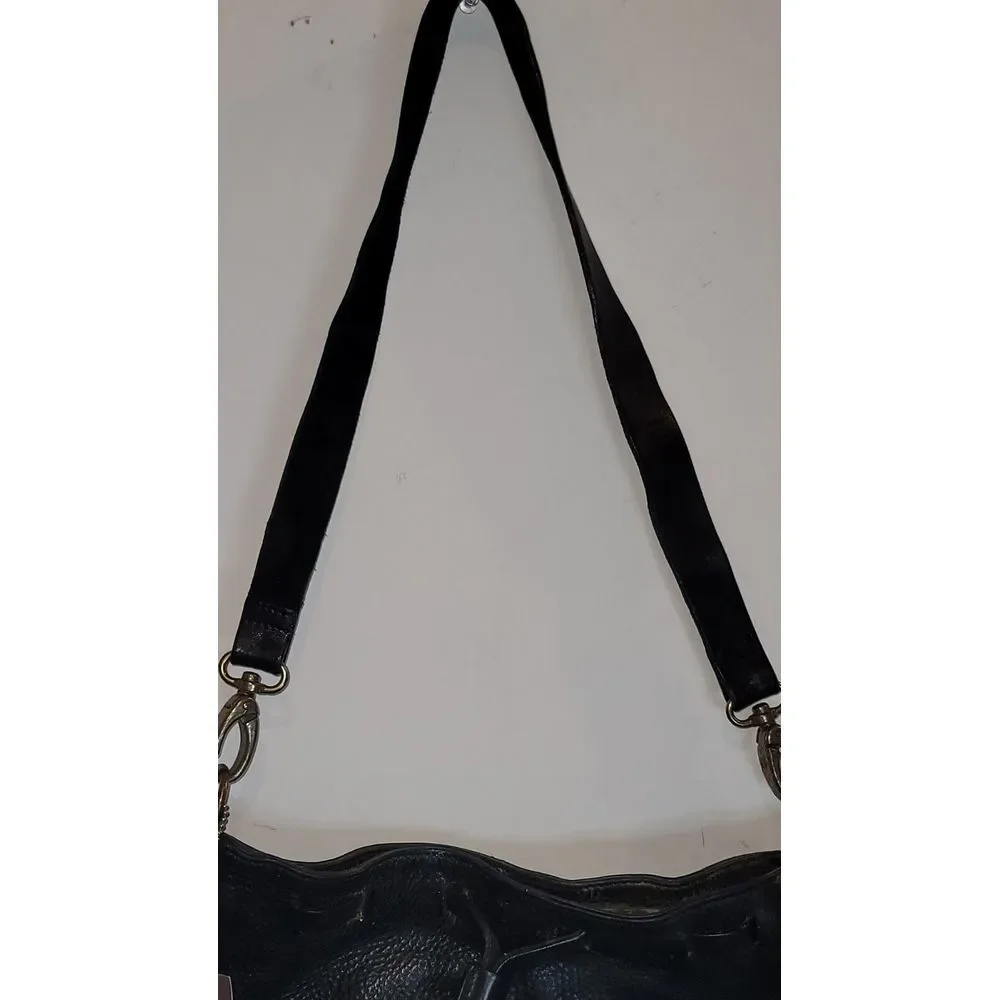 NINE WEST Black Leather Hobo Bag Shoulder Purse‎ Handbag Crossbody